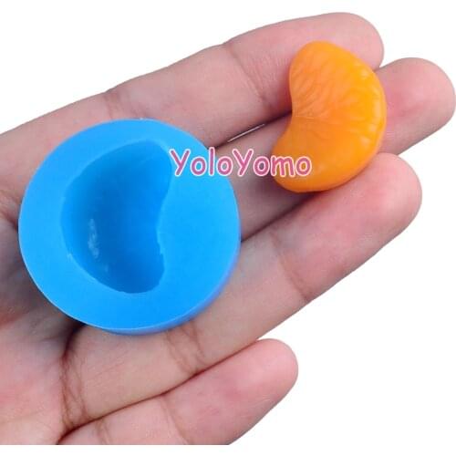 S159YL Tangerine Section Silicone Mold Cake Decoration Sugarcraft Resin Art Pendant Necklace Earrings Making 23.1mm x 14.5mm
