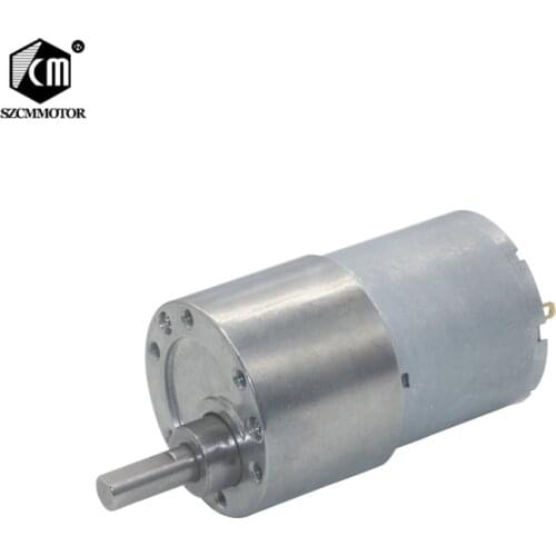 37mm Diameter Gearbox Geared Motors Eccentric Shaft High Torque Full Metal Reduction 12-24VDC 7RPM-1600RPM Gear Motor