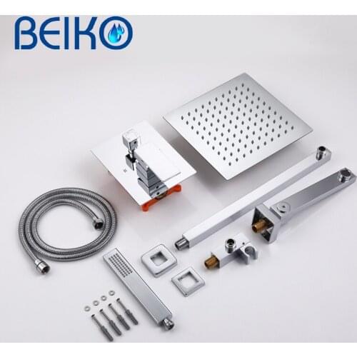 High Quality Bathroom Wall Mount Rainfall Shower Faucet Set Concealed Chrome Shower System Bathtub Shower Handshower Mixer Tap