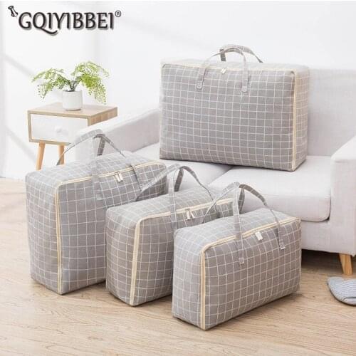 51L Home Quilt Blanket Storage Bag For Toys Clothes Blanket Wardrobe Closet Organizer Foldable Zip Lock Bags Moving Boxes