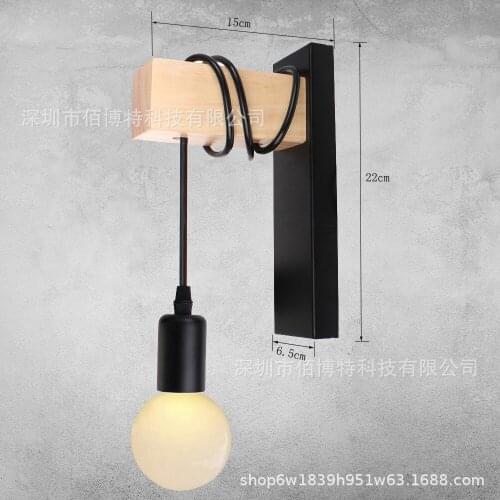 Led wall lamp creative wooden rope wall lamp indoor bedroom bedside lamp balcony corridor stair lighting