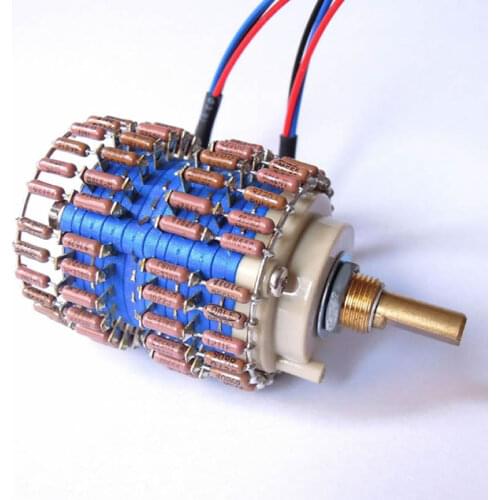 Taiwan-produced copper shaft 24-speed dual-channel DALE all-brown L-type volume potentiometer. Attenuation: -65db~0db