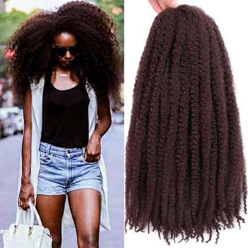 Yinmei Baibian 18inch Marley Braids Hair Synthetic Soft Kinky Twist Hair Ombre Crochet Braiding Hair Brown Blonde For Women