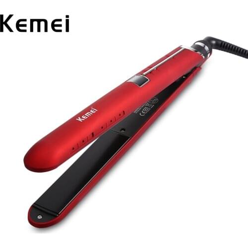 Kemei-2205 Original Professional Hair Straightener Design for Female Styling Tool For Dry Wet Hair Plat Iron Ceramic Coating LCD