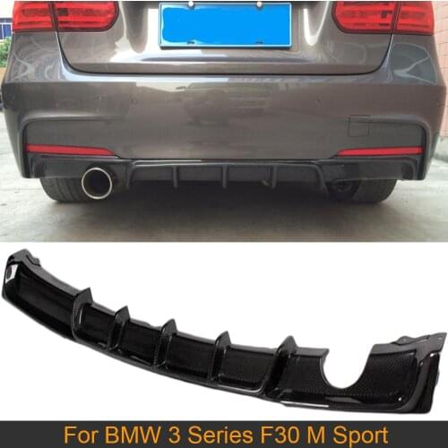 3 Series Carbon Fiber Rear Diffuser for BMW F30 M Sport 12-17 Rear Bumper Diffuser Lip Spoiler 320i 325 328i 330i 335i Black FRP
