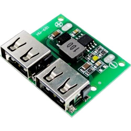 9V 12V 24V to 5V DC-DC Step Down Charger Power Module Dual USB Output Buck Voltage Board 3A Car Charge Charging Regulator 6-26V
