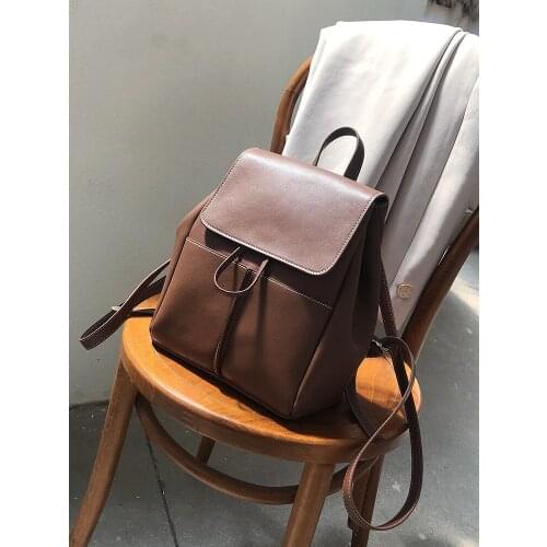 Womens Real Leather Bag Wholesale Leather Backpack Womens Summer Korean Fashion 2021 New Schoolbag Large Capacity Womens Back