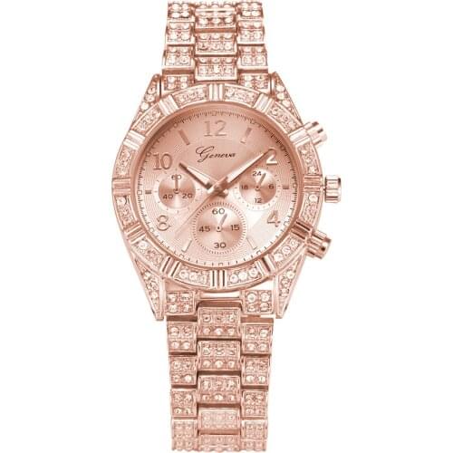 Fashion Stainless Steel Geneva Luxury Women Crystal Quartz Analog Wrist Watch часы женские relogio feminino montre femme