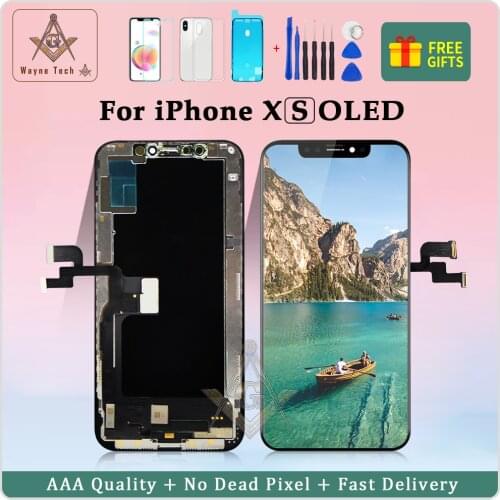 AAA OLED Quality LCD Display Screen For iPhone X 10 AMOLED Display Digitizer Assembly Replacement With Gift