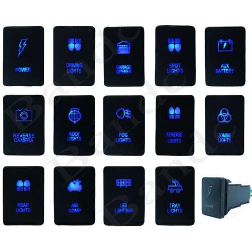 3A 12V Power Spot Lights Aux Battery Push Switches with Wiring Connector Dual Blue Led Lights for Toyota Prado Landcruiser RVA4