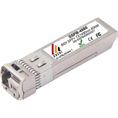 10G BiDi SFP+ 80KM TX1490nm/RX1550nm 80km Singlemode Single fiber Optical Transceivers Compatible cisco, Mikrotik,huawei