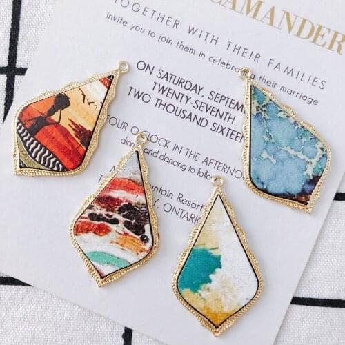 4pieces / lot DIY handmade Water drop shapeear jewelry accessories Korean alloy pendant earringspendantEarring Accessories