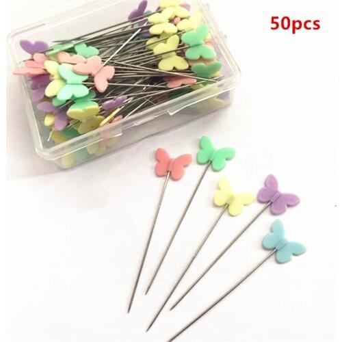 50PCS/box Buttons Patchwork Pins Needles Flower Sewing Pins DIY Crafts with 6 Types Available DIY Apparel Sewing Pins