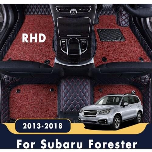 RHD For Subaru Forester SJ 2018 2017 2016 2015 2014 2013 Car Floor Mats Luxury Double Layer Wire Loop Carpets Decoration Custom