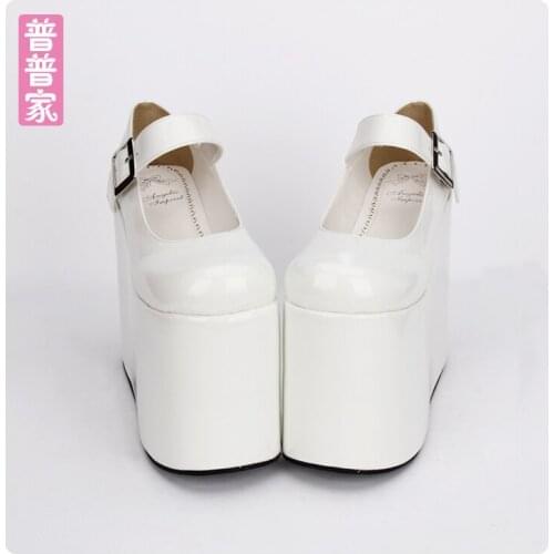 Princess sweet lolita shoes Broadband simple super high heel Lolita single shoe round head and muffin fashion sandal pu8029