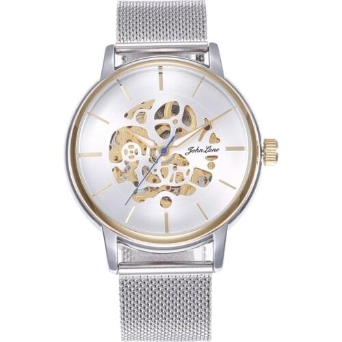 Часы мужские mesh belt mens mechanical watch fashion luxury automatic mechanical hollow waterproof large dial watch for men