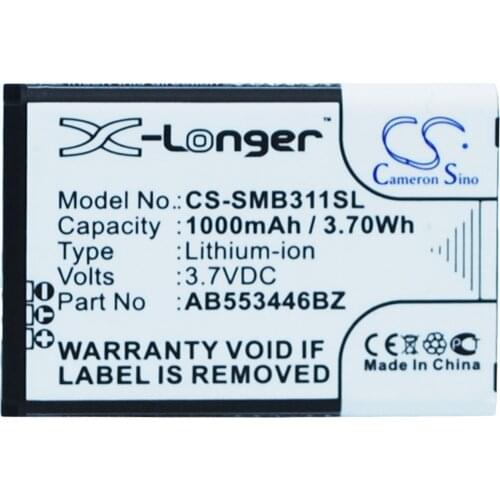 CS 1000mAh / 3.70Wh battery for Samsung Gusto 3, SM-B311, SM-B311B, SM-B311V, SMB311VZPP AB553446BZ