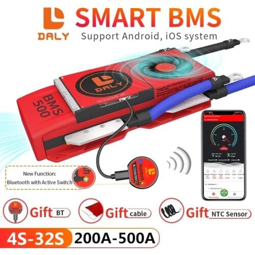 Daly High Current Smart BMS LiFePo4 4S 12S 15S 16S 24S 30S 32S 200A 250A 300A 400A 500A with Bluetooth for Solar EV Car 12V-116V
