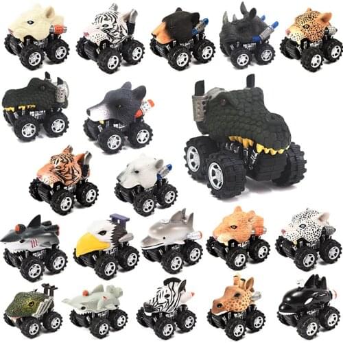 Boys childrens toys four-wheel inertial off-road vehicle childrens gift animal model pull back car