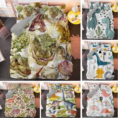Cool Dinosaur 3D Bedding Set Luxury Single Full Twin Queen King Size Comforter s Soft Bedclothes Comfortable Bed