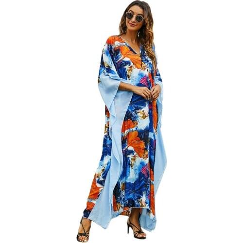 Dubai Abaya Is A New Spring/summer 2021 Holiday Casual Dress For Muslim Ladies With Large Size Dress In Middle East Turkey Print