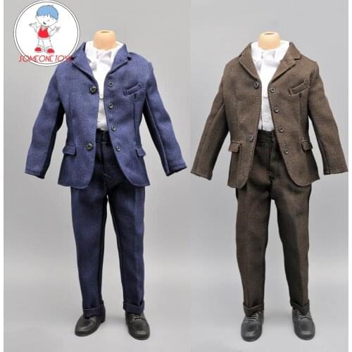 2 Colors 1:6 Male Action Figure Clothes Set Western Suit Coat Shirt Trousers Shoes For 12 inches Jason Ironman body Figure