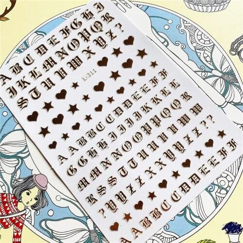 L-311 L-380 L-J17 LSK-82 English alphabet letters words 3D Back glue Nail Art Stickers Decals Sliders Nail ornament decoration