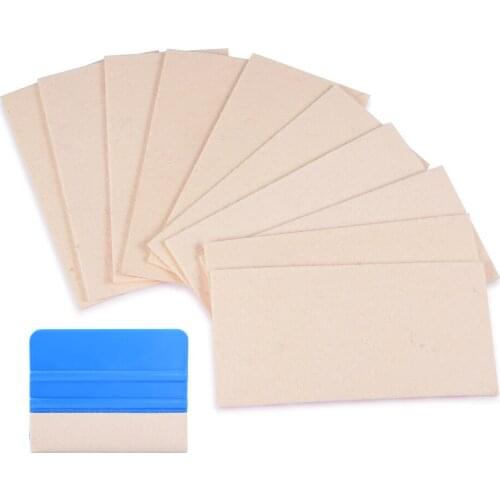 FOSHIO 10pcs Wool Felt Edge for All 4inch 10cm Squeegee Scraper Carbon Fiber Vinyl Car Wrap Film Window Tint Tool Felt Cloth