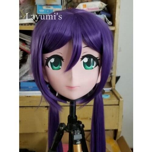 JW-Mask17) Handmade Full Head Silicone Mask Masquerade Comics Crossdresser Doll Japan Cartoon Anime Girl Cosplay Kigurumi Masks