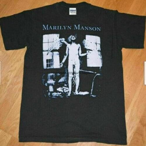 Vintage Marilyn Manson faded Short Sleeve Black Men Vintage Marilyn Manson Tour Concert Short SLeeve Men S 6XL T shirt