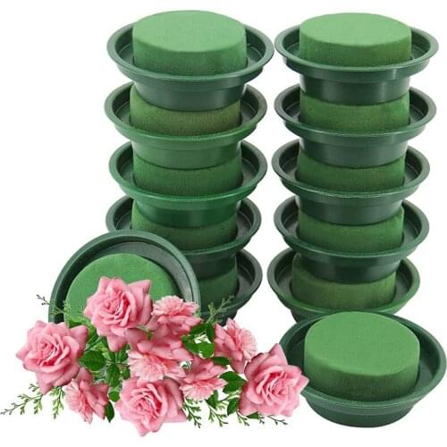 DIY Flower Arrangement Kit,Round Floral Foam Bowl with Green Round Wet Foam for Wedding Aisle Flowers,Party Decoration