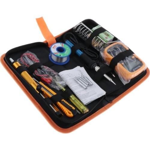 Soldering Kit Digital Multimeter,60W Soldering Gun Kit,Soldering Iron Kit 200 to 450℃ Adjustable Temperature Controlled (EU)