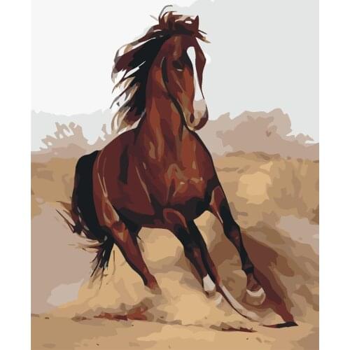 Steed Diy Painting By Numbers Landscape Handpainted Art Gift Scenery Canvas Drawing Home Decor 40x50cm No Frame