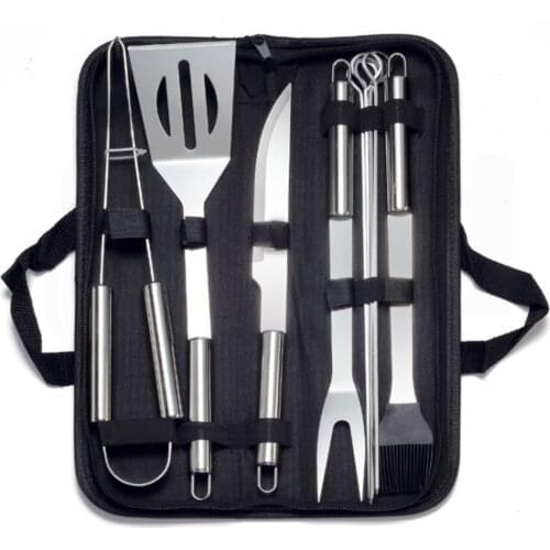 9PCS Set Roasting Kit Non-Stick Steel Stainless in Nylon BBQ Accessories Outdoor Barbecue Outdoors Grill Tool for Camping Baking