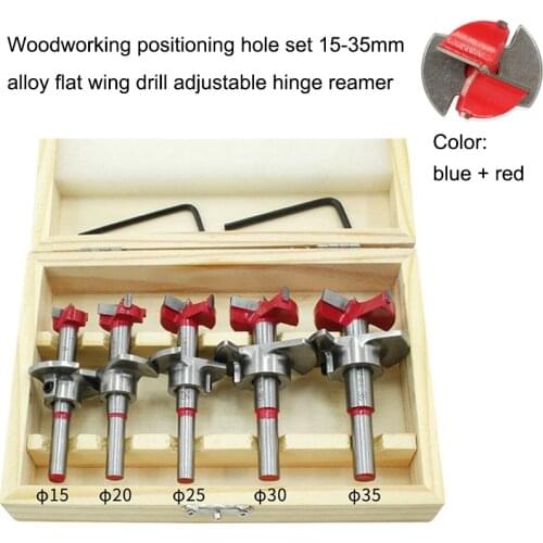5 PCS of Forstner Drill Bit Set 15-35mm Mm Wood Drill Cutting Machine Hexagon Wrench Woodworking Positioning Hole Saw Power Tool