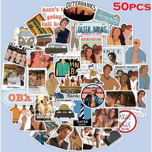 50Pcs/Set Outer Banks Sticker DIY Luggage Laptop Ice and Snow Waterproof Graffiti Sticker PVC Childrens Toy Sticker