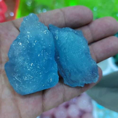 Natural Blue Rough Aquamarine Chips Raw Crushed Stone Healing Specimen Mineral Crystal Jewelry making Home Decoration Aquarium