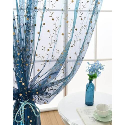 2021 New American Pastoral Style Linen Embroidered Yarn Ins Wind Fresh and Natural Living Room Bedroom Small Leaf Flower Curtain