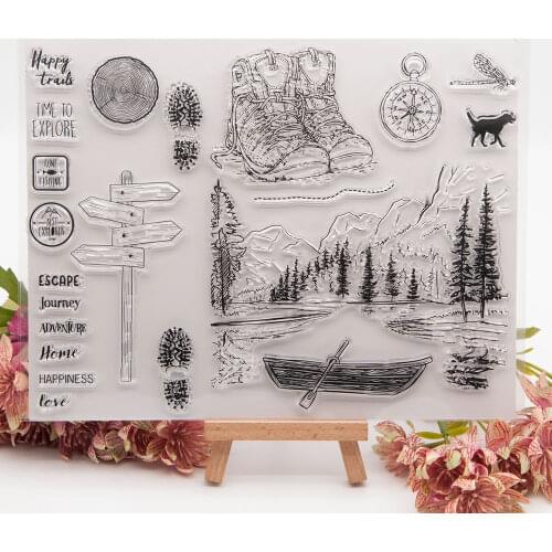 Happy trail Transparent Clear Silicone Stamp/Seal for DIY scrapbooking/photo album Decorative clear stamp sheets