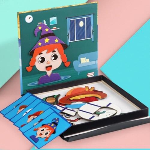 Educational Magnet Puzzle Toy Memory Training Imagination Improvement Five Sense Organs Puzzle Toys Combination Ability Promote