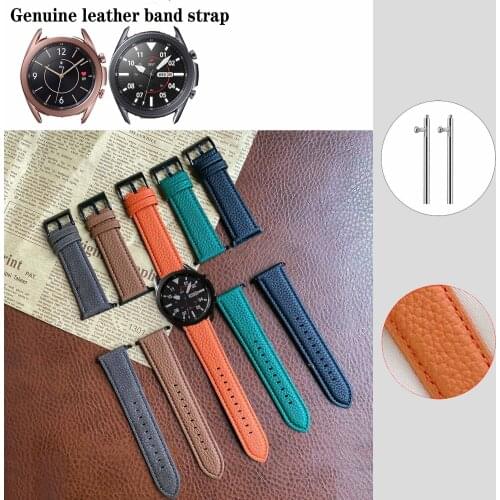 20mm 22mm Fashion Genuine Leather Band For Samsung Galaxy Watch3 41mm 45mm / Gear S3 Frontier S3 Classic Replacement Strap