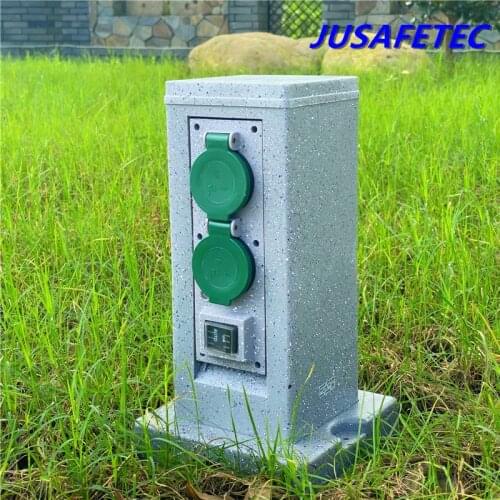 Outdoor Socket 4 EU Plug Socket Switch Plastic Body Ground Spike Energy Column Waterproof Power Socket Outlet For Garden Décor