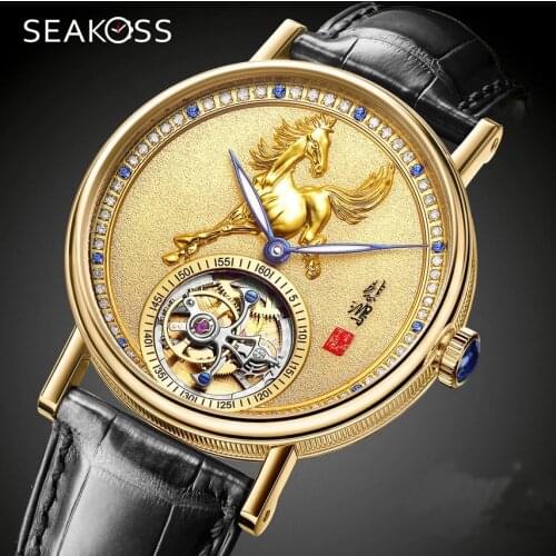 SEAKOSS Mens Gold Watch