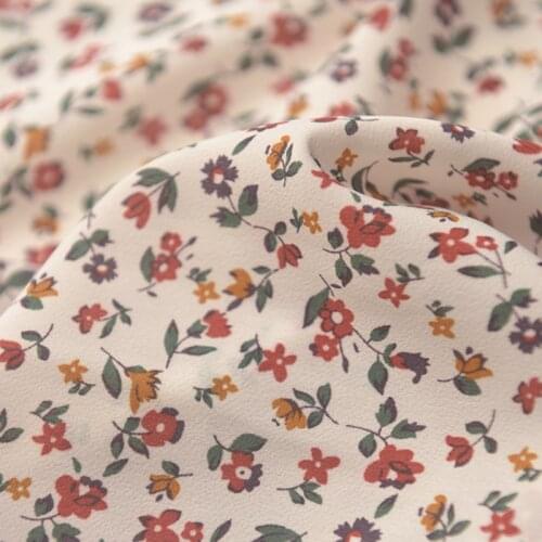 50*150cm Fresh Fairy Flower Cluster Imitation Linen Chiffon Fabric Handmade DIY Clothing Dress Shirt Childrens Dress Fabric