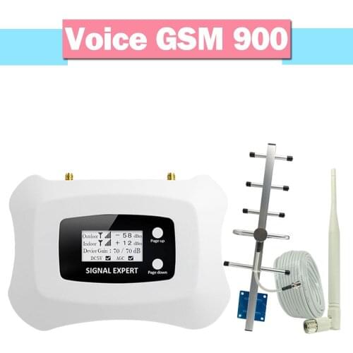 Smart 2G GSM 900 Mobile Phone Signal Repeater 70dB LCD Display GSM Cell Phone Cellular Signal Amplifier Cover 350sqm Booster Kit