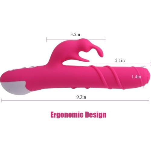 Rabbit Vibrator 360 Degree Rotation G-Spot Thrusting Electric Vibrating Dildo for Women Clitoris Silicone Sex Toys for Woman