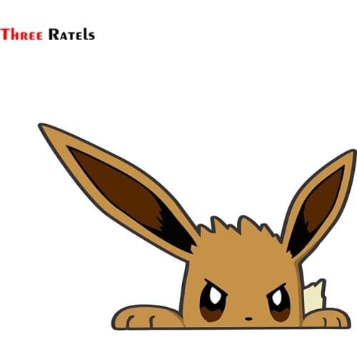 Three Ratels FC139 EVE Anime Peeking Motorcycle Car Bumper Window Decal Vinyl Car Sticker Graffiti Laptop Room Suitcase Decor