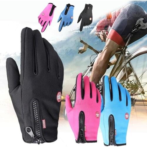 Winter Cycling Gloves Bicycle Warm Touchscreen Full Finger Gloves Waterproof Outdoor Bike Skiing Motorcycle Riding