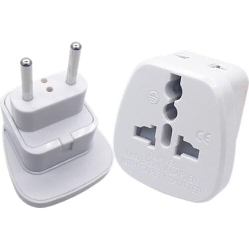 10pcs/Lot 1to2 Universal AU UK US Germany Italy Swiss To EU Europe Plug Travel Power Adapter Converter Wall Safety Shutter