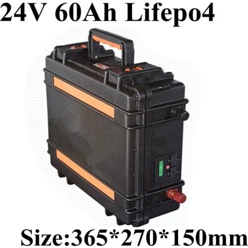 24V 60AH LiFePO4 Battery Pack Super Long life 1500W Electric bike Scooter waterproof case LCD display suitcase + 5A charger